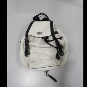 Michael Kors Beacon White and Black Leather Backpack